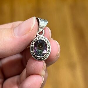Mystic Topaz Sterling Silver Pendant